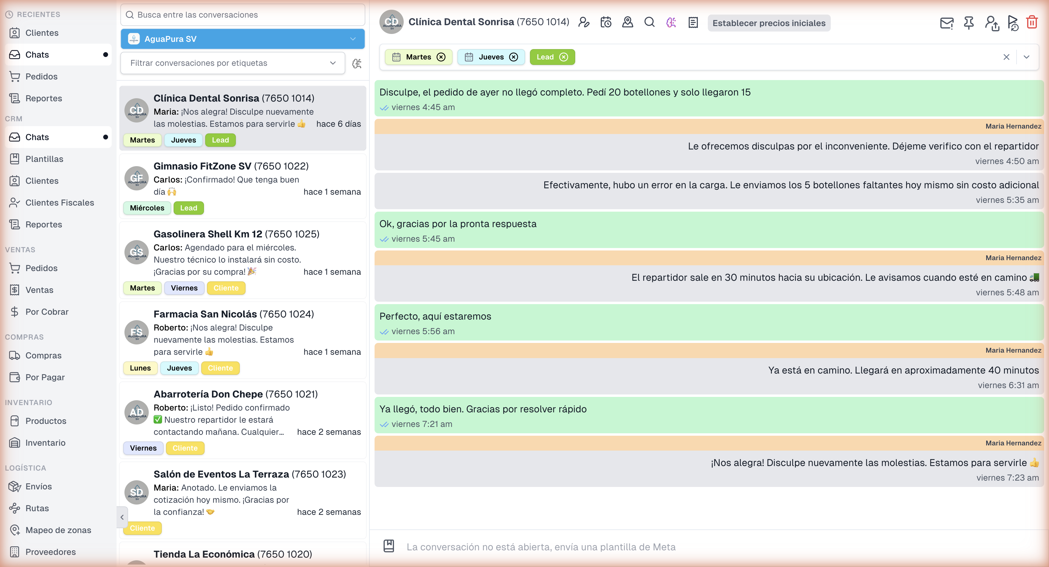 Conversación abierta con Clínica Dental Sonrisa
